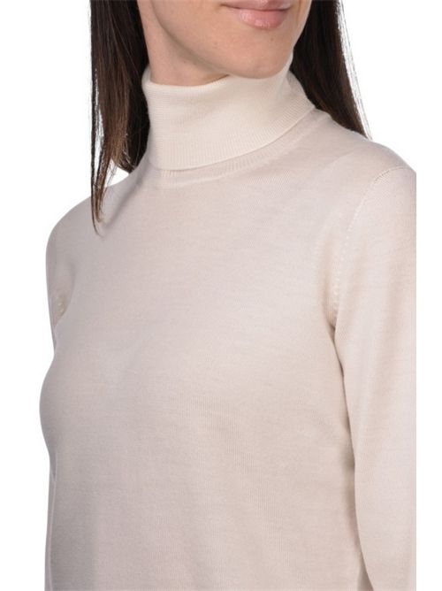 Women's ivory turtleneck sweater La fileria | 54213-14202005